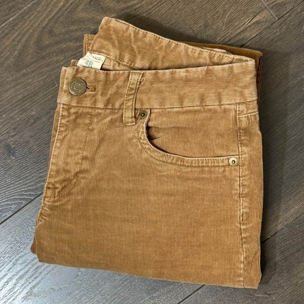 J.Crew Favorite Fit Corduroy Pants 4 Brown Tan Straight Leg 95625 Vintage 2008